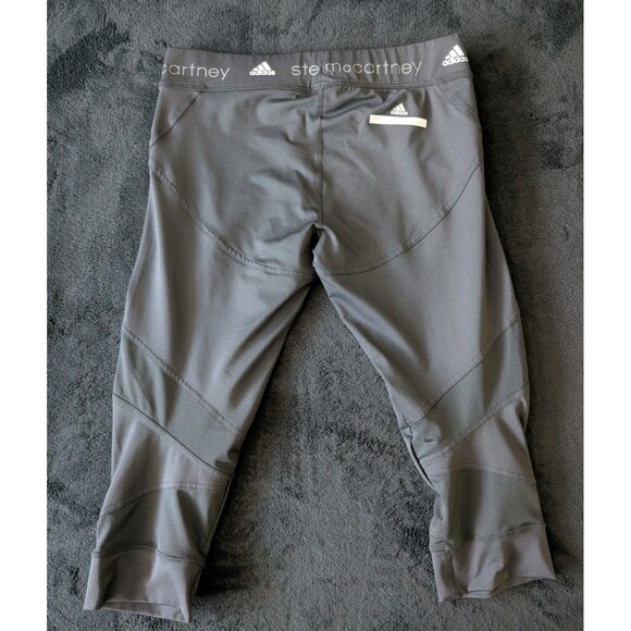 Stella McCartney Adidas Capri Cropped Athletic Leggings Black Mesh Sz Medium - Picture 9 of 12